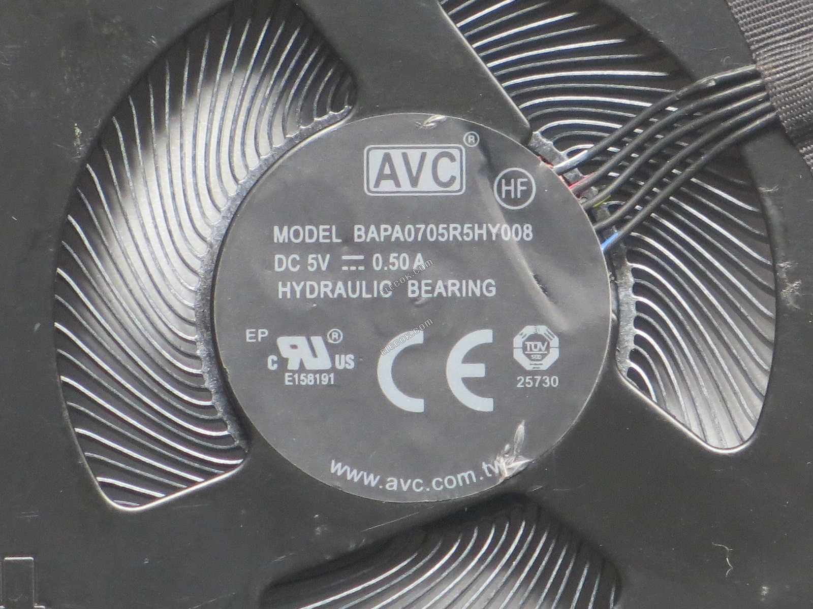 AVC BAPA0705R5HY008 5V 0.50A 5 vezeték Hűtőventilátor, használt 