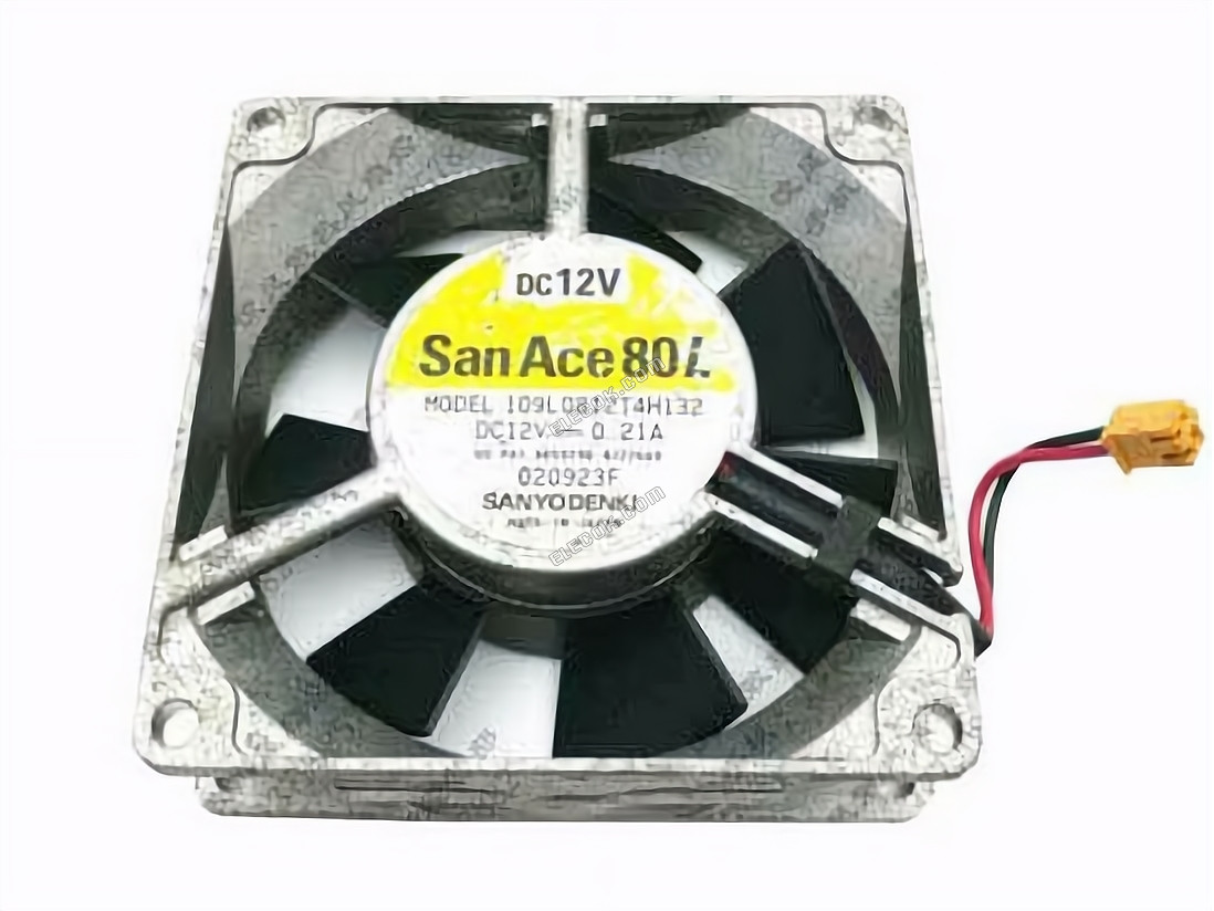 Sanyo Denki 109L0812T4H132 Server - čtvercový Ventilátor 12V0.21A, sq80x80x25mm, 2W 2 Vodiče 