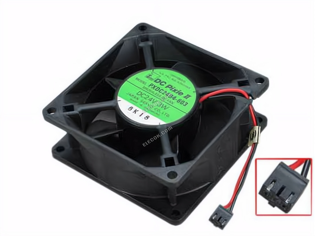 Japan Servo PXDC24B4-603 Server - čtvercový Ventilátor sq80x80x32, w60x2x3, 24V 3W 2 vodiče 