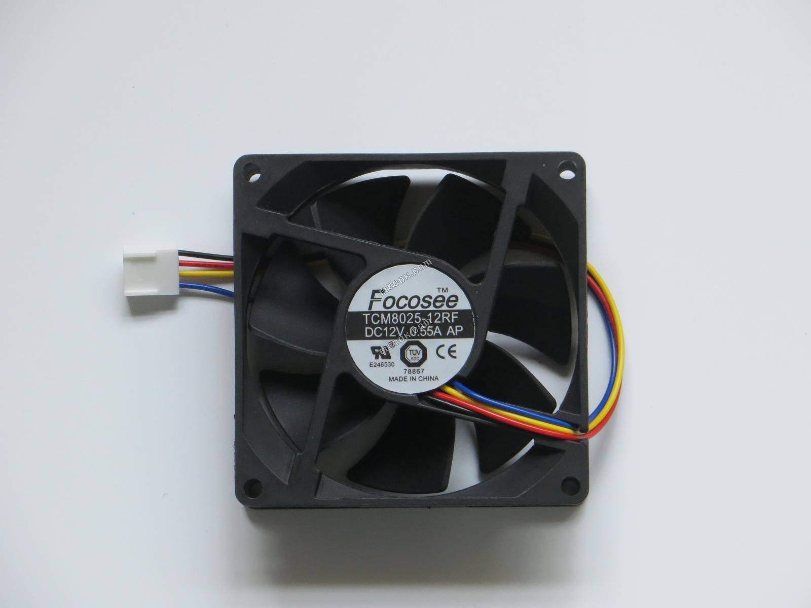 Focosee TCM8025-12RF 12V 0,55A 4 vodiče Chladicí Ventilátor 
