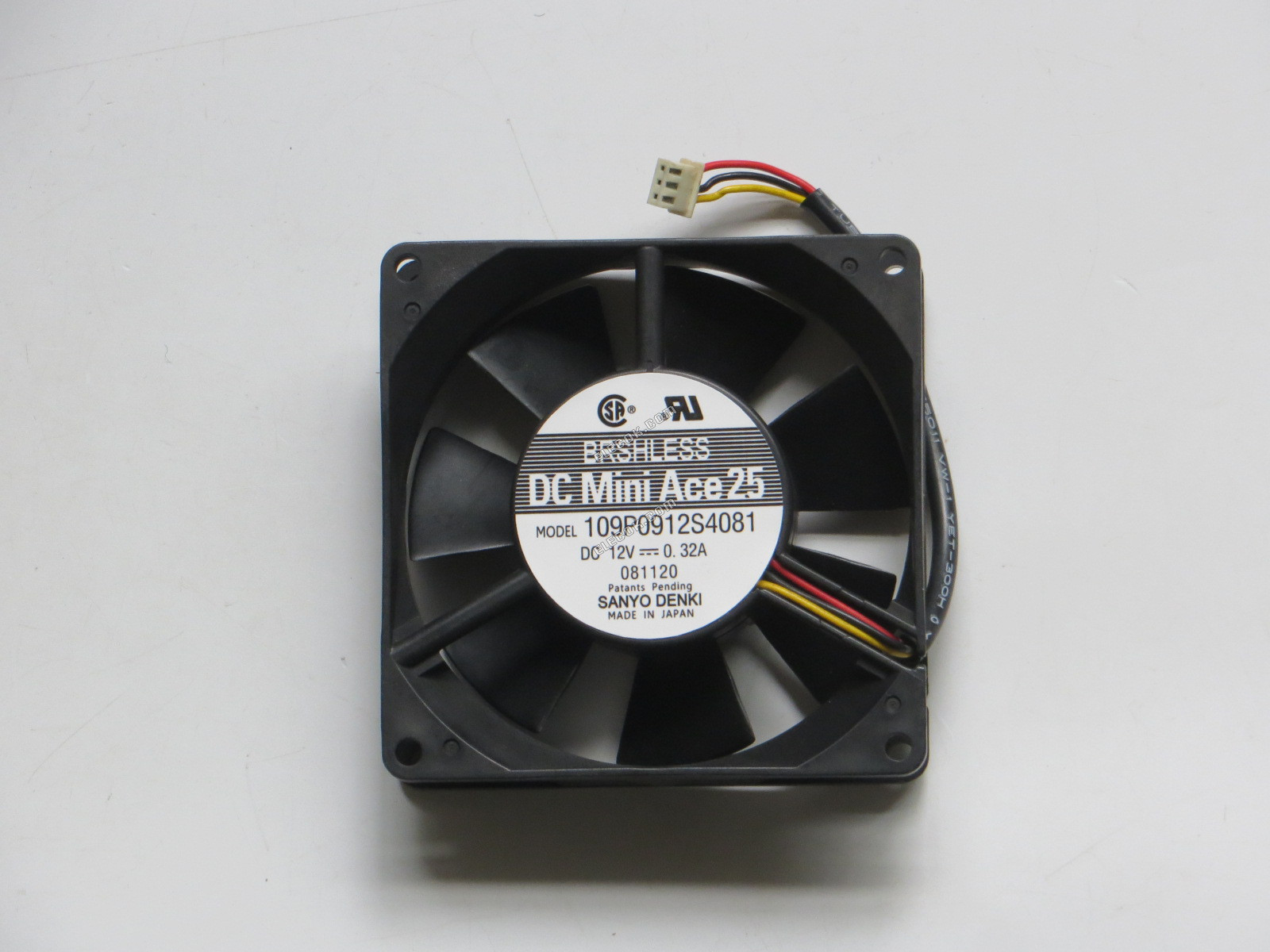 Sanyo 109P0912S4081 12V 0,32A 3 vodiče Chladicí Ventilátor 
