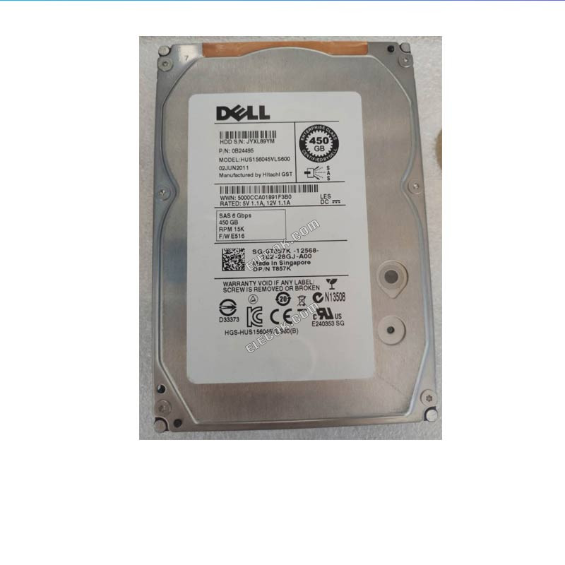 DELL server hard drive 450G 15K SAS 3.5 0T857K 0XX517 XX517 T857K