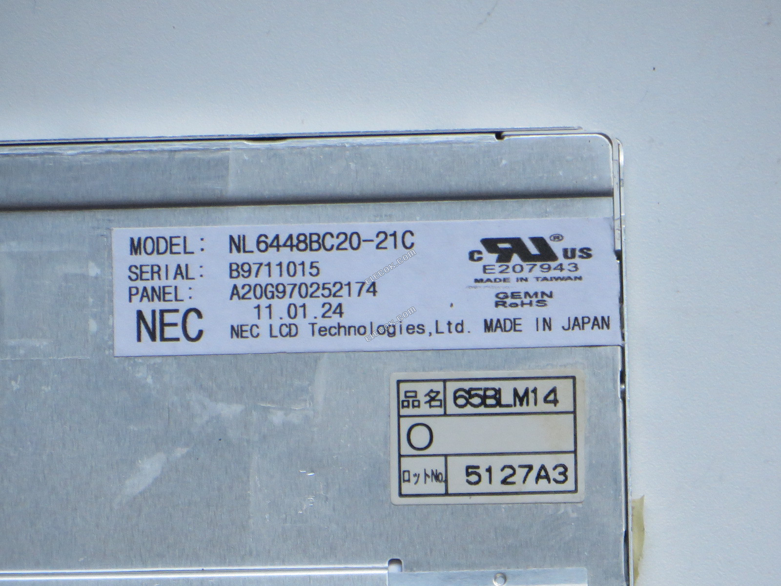 NL6448BC20-21C NEC 6,5" A-Si TFT-LCD Panel használt 