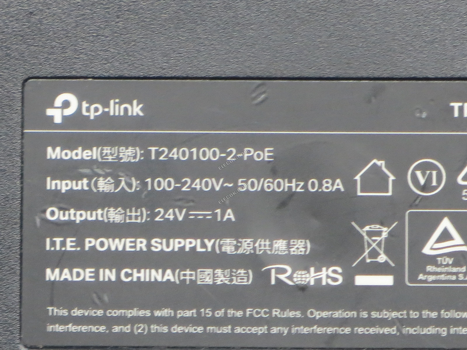TP-LINK TECHNOLOGIES COLTD 24V1A T240100-2-POE použitý 