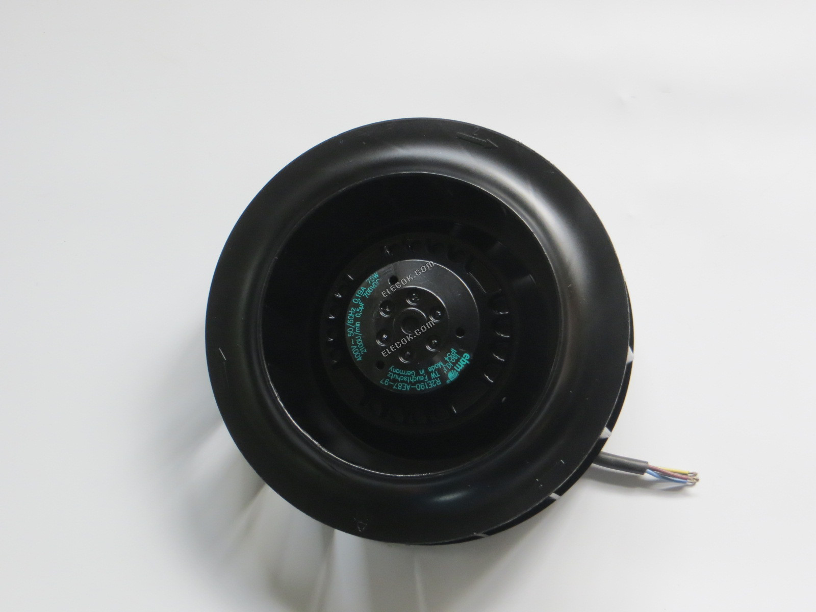 ebmpapst R2E190-AE87-97 400V 50/60HZ 0,19A 75W 4 vodiče Chladicí Ventilátor, repasovaný 