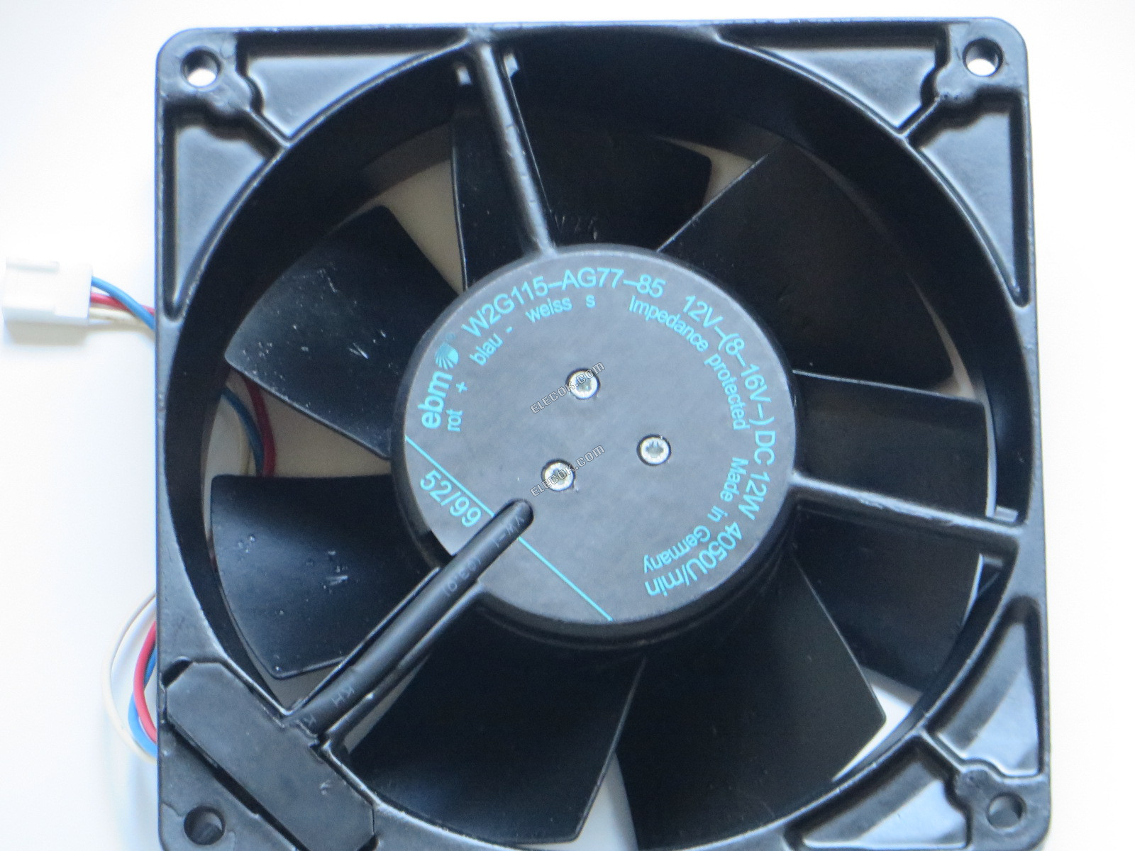EBM-Papst W2G115-AG77-85 12V 12W 3Wries Chladicí Ventilátor Repasovaný 