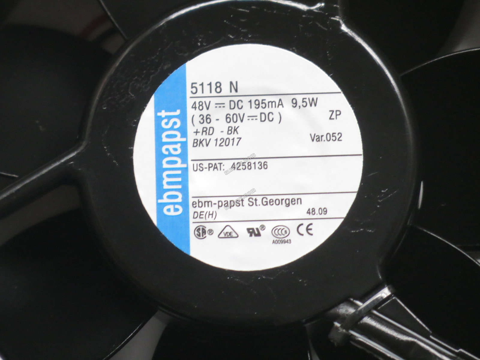 EBM-Papst 5118N 48V 9,5W 2 vodiče Chladicí Ventilátor 