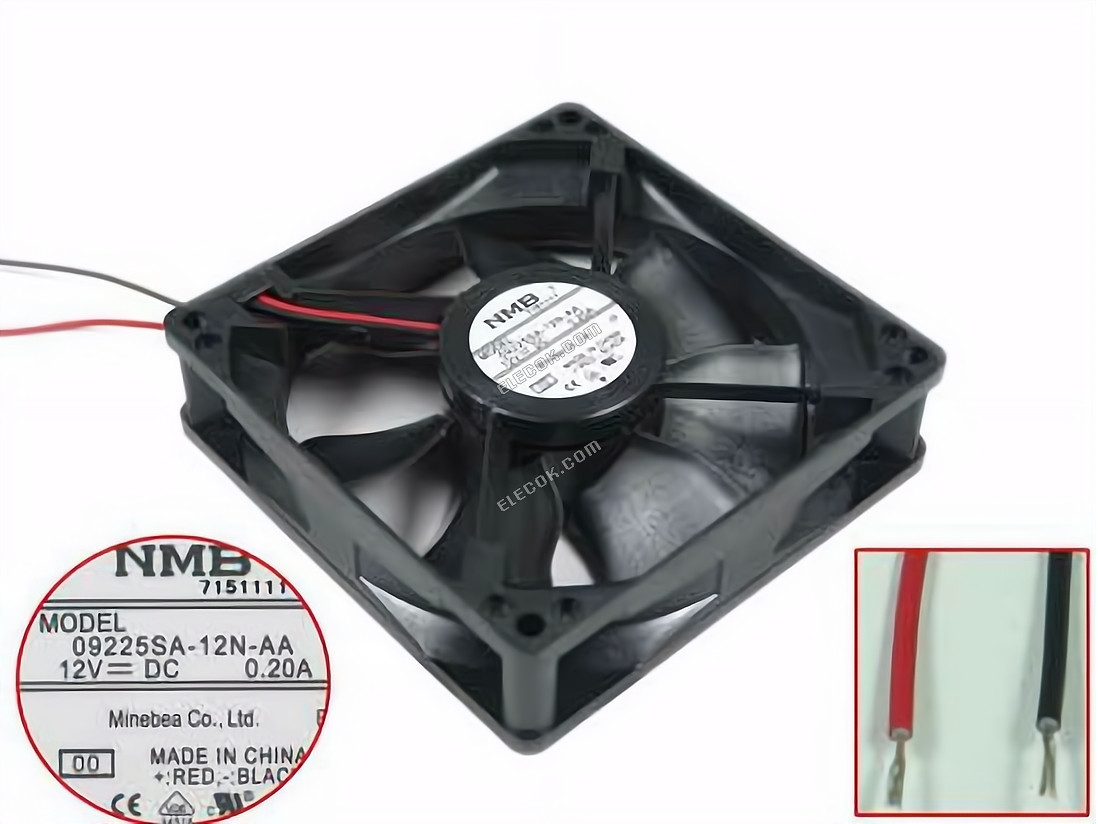NMB 09225SA-12N-AA 12V 0.20A 2 Vodiče Chladicí Ventilátor 