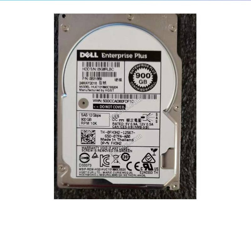 DELL 0FH3H2 FH3H2 HUC101890CSS204 Combe Hard Disk 900G 10K SAS 12GB