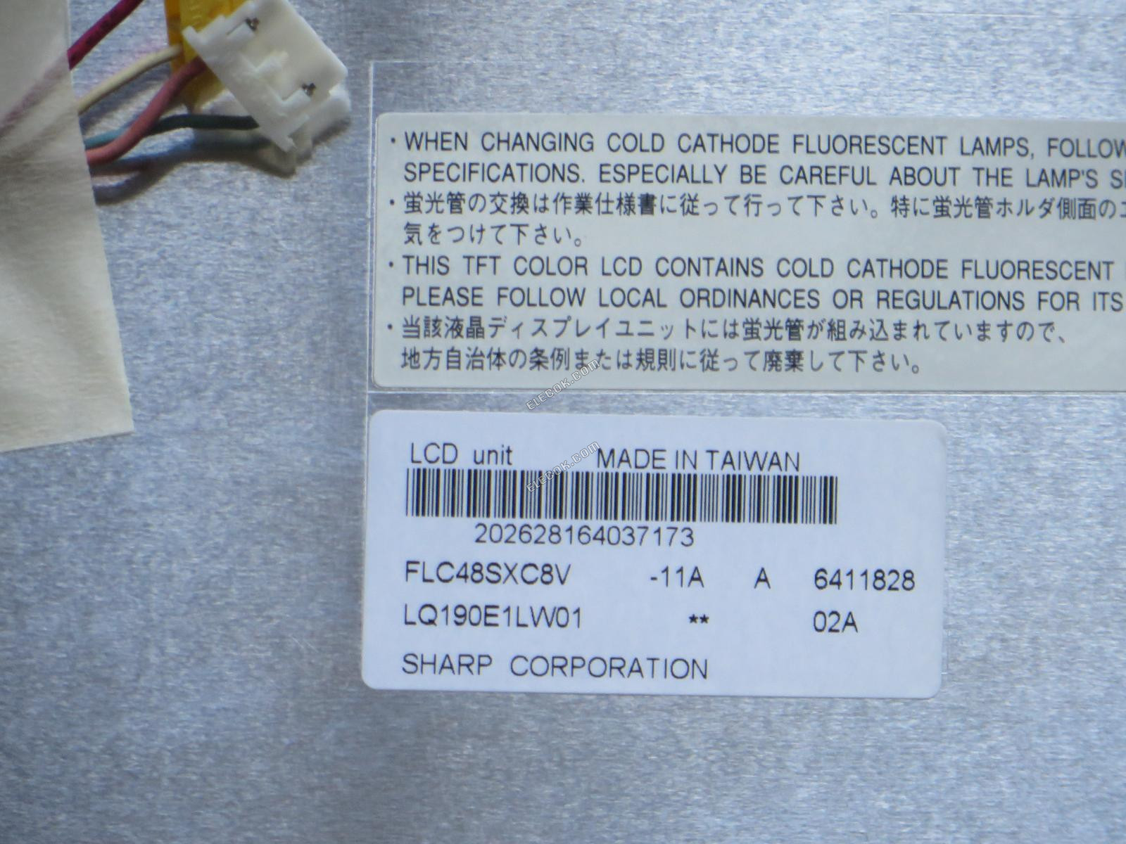 FLC48SXC8V-11A FUJITSU 19.0" A-Si TFT-LCD Panel Használt 