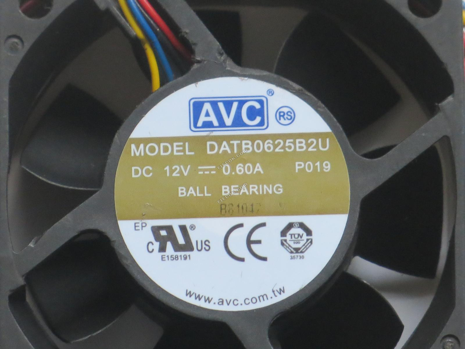AVC DATB0625B2U 12V 0.60A 4 vodiče chladicí ventilátor 