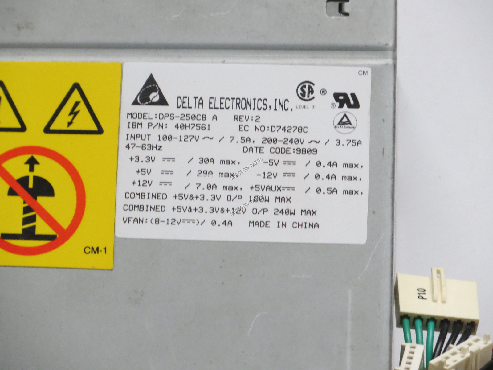 Delta Electronics DPS-250CB Server - Napájecí Zdroj 250W, DPS-250CB A, Použitý 