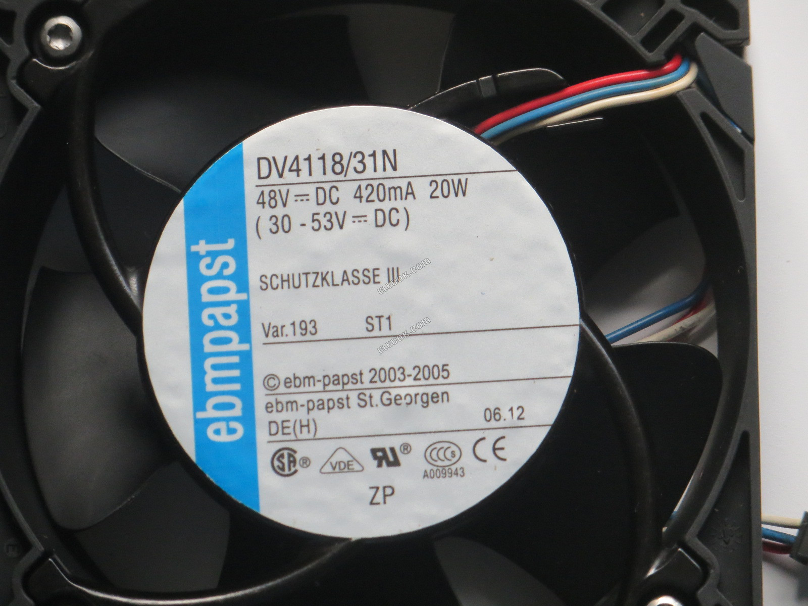 EBM-Papst DV4118/31N 48V 420mA 20W 3 vezeték Hűtőventilátor felújított 