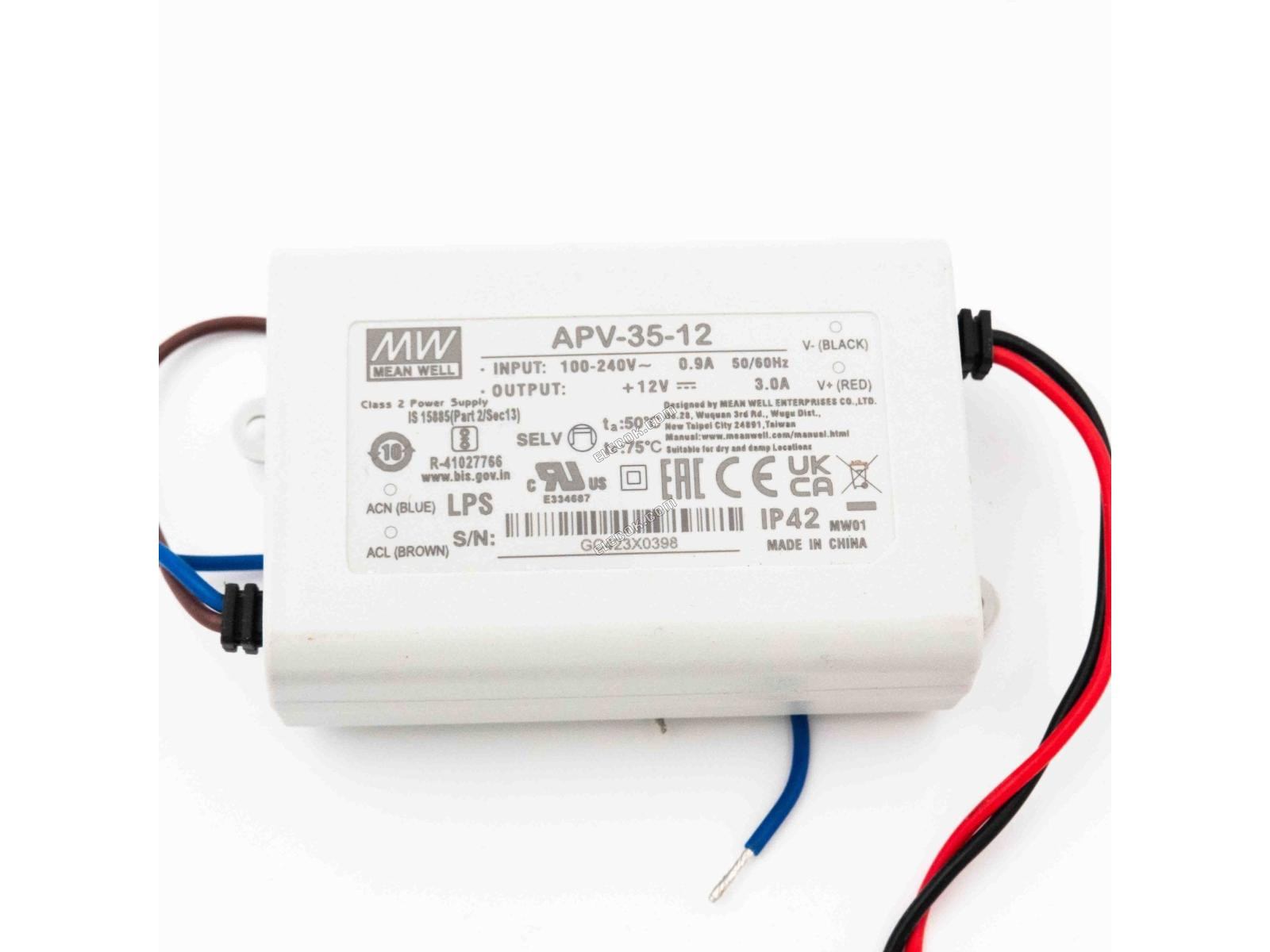 Mean Well APV-35-12 Napájecí Zdroj 36W 12V - Otevřená Box 