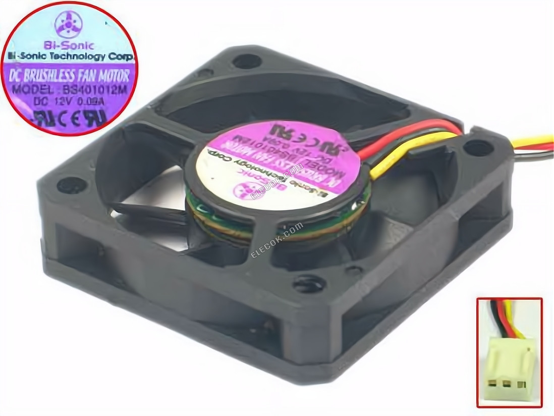 Bi-Sonic BS401012M 12V 0,09A 3 vodiče Chladicí Ventilátor 