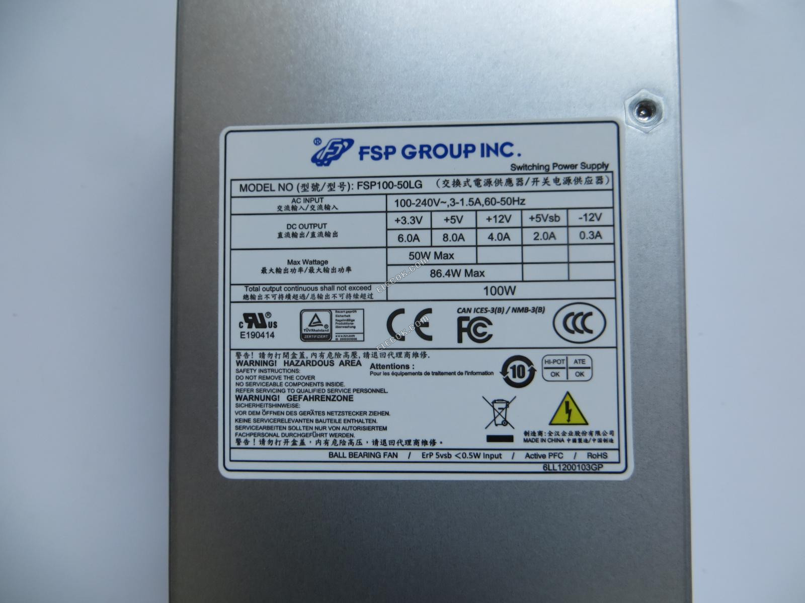 FSP Group Inc FSP100-50LG Napájecí Zdroj Pro Servery 100W, FSP100-50LG 