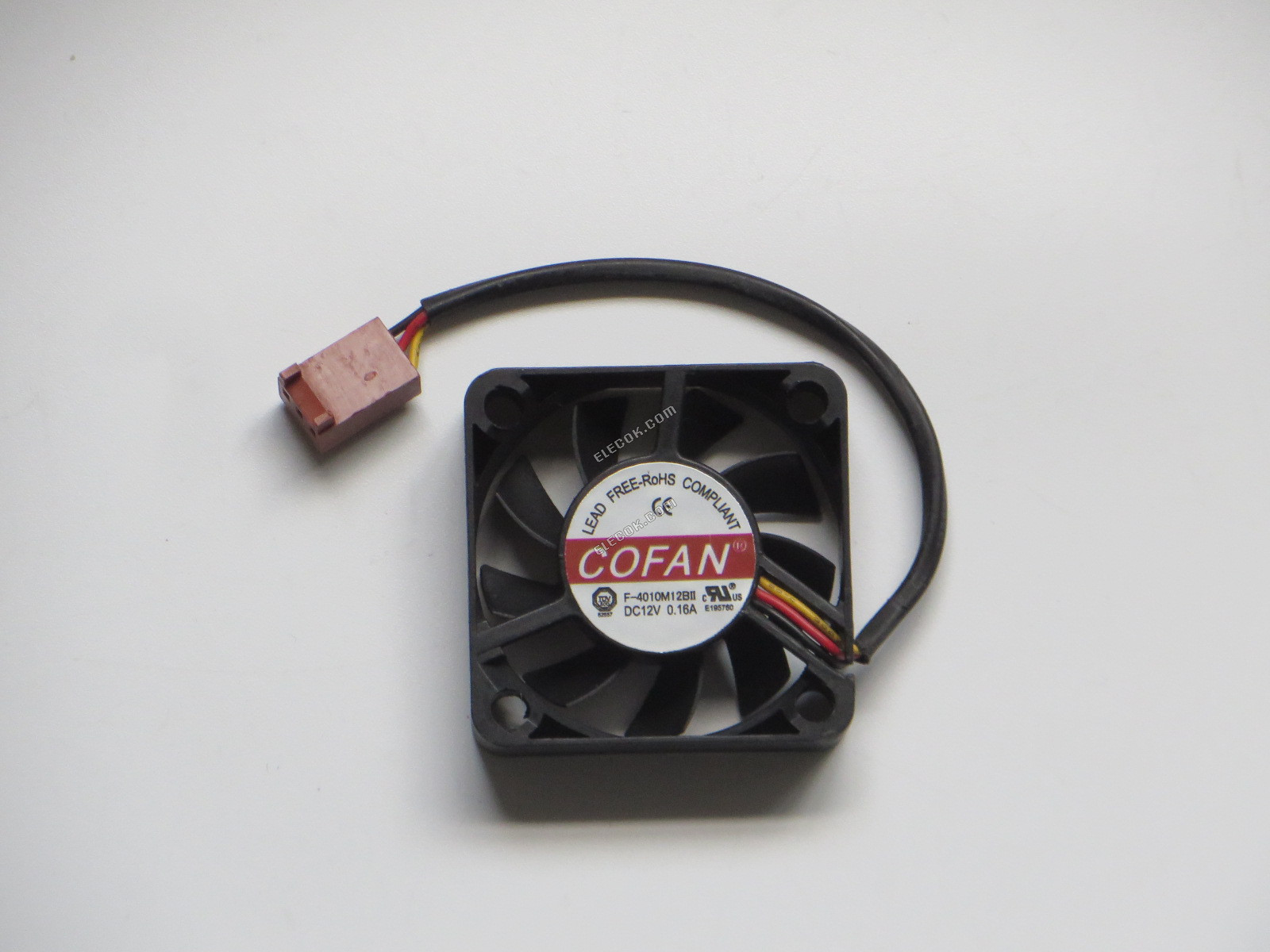 COFAN F-4010M12BII Server - čtvercový Ventilátor 12V0.16A, sq40x40x10mm, 3W 3 Vodiče 