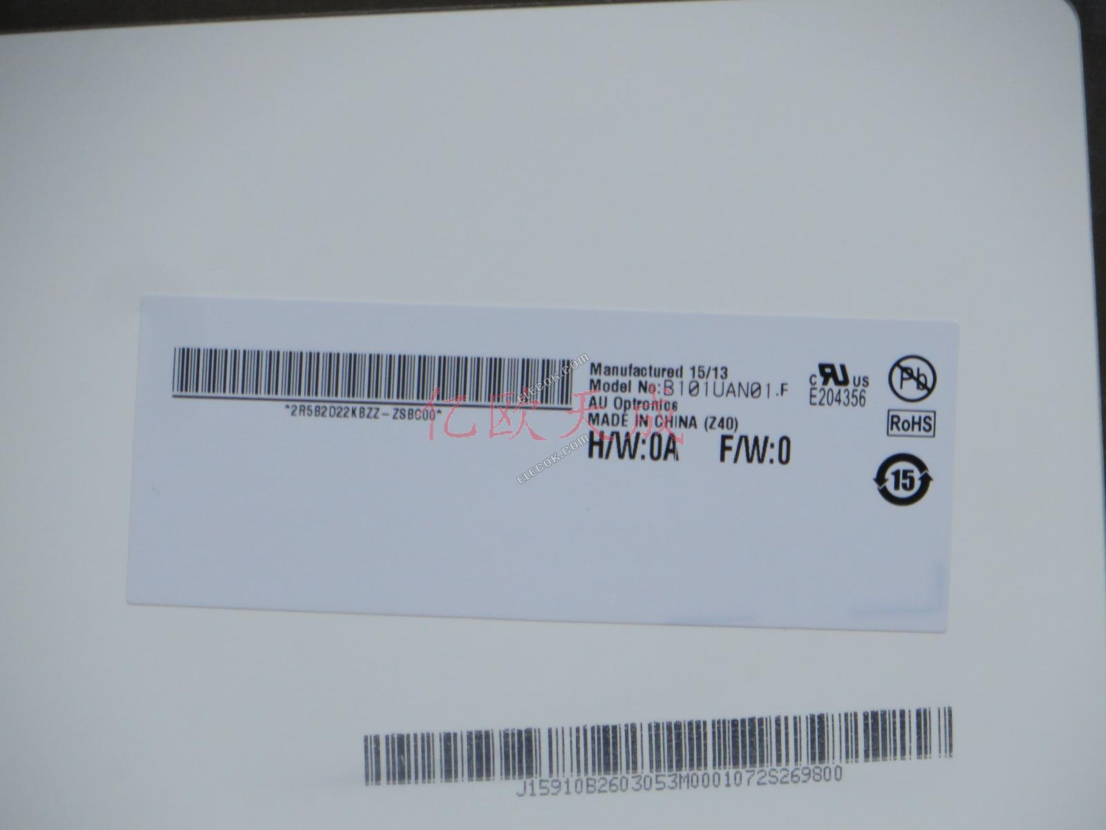 CLAA101FP05 CPT 10,1" a-Si TFT-LCD Panel helyettesítő Modell egyezik B101UAN01. F 