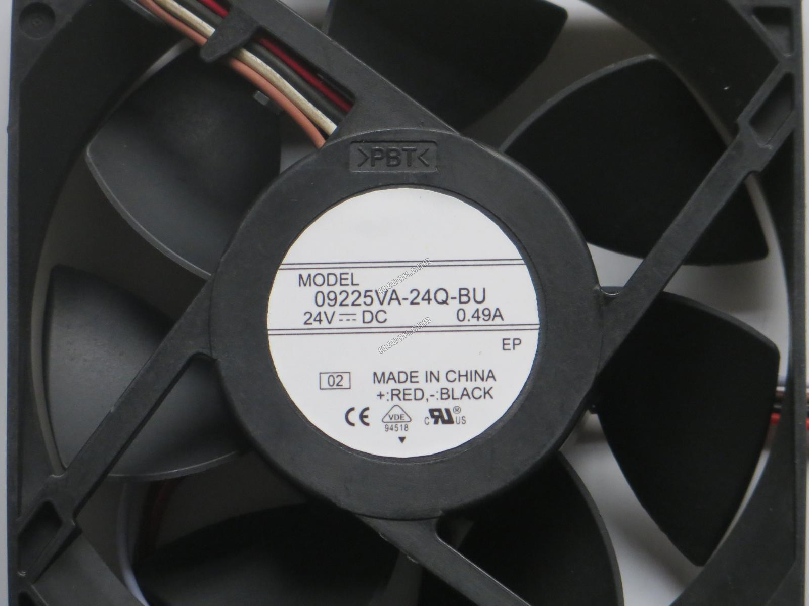 NMB-MAT / Minebea 09225VA-24Q-BU Serverový čtvercový Ventilátor 09225VA-24Q-BU, 02 24V DC 0,49A 4 vodiče Chladicí Ventilátor 