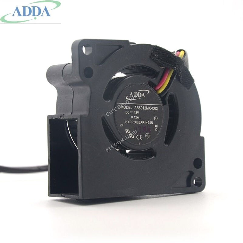ADDA AB5012MX-C03 5020 5cm 12V 0,12A Turbo Chladicí Ventilátor 3wire 3-pin HYPRO 