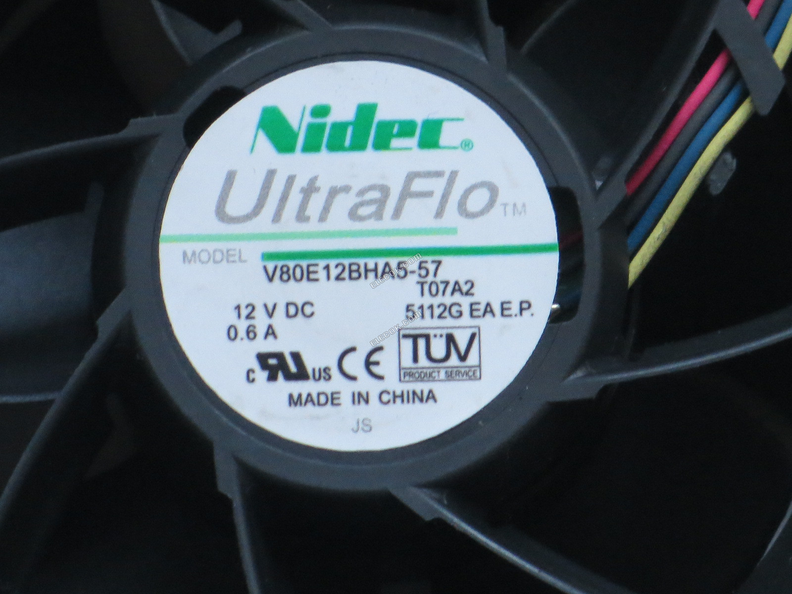 Nidec V80E12BHA5-57 12V 0,6A 4 vodiče Chladicí Ventilátor 