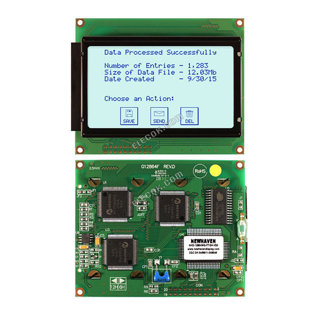 NHD-12864WG-FTGH-VZ# Newhaven Display LCD Graphic Kijelző Modul STN-Gray 87.0 x 70.0 
