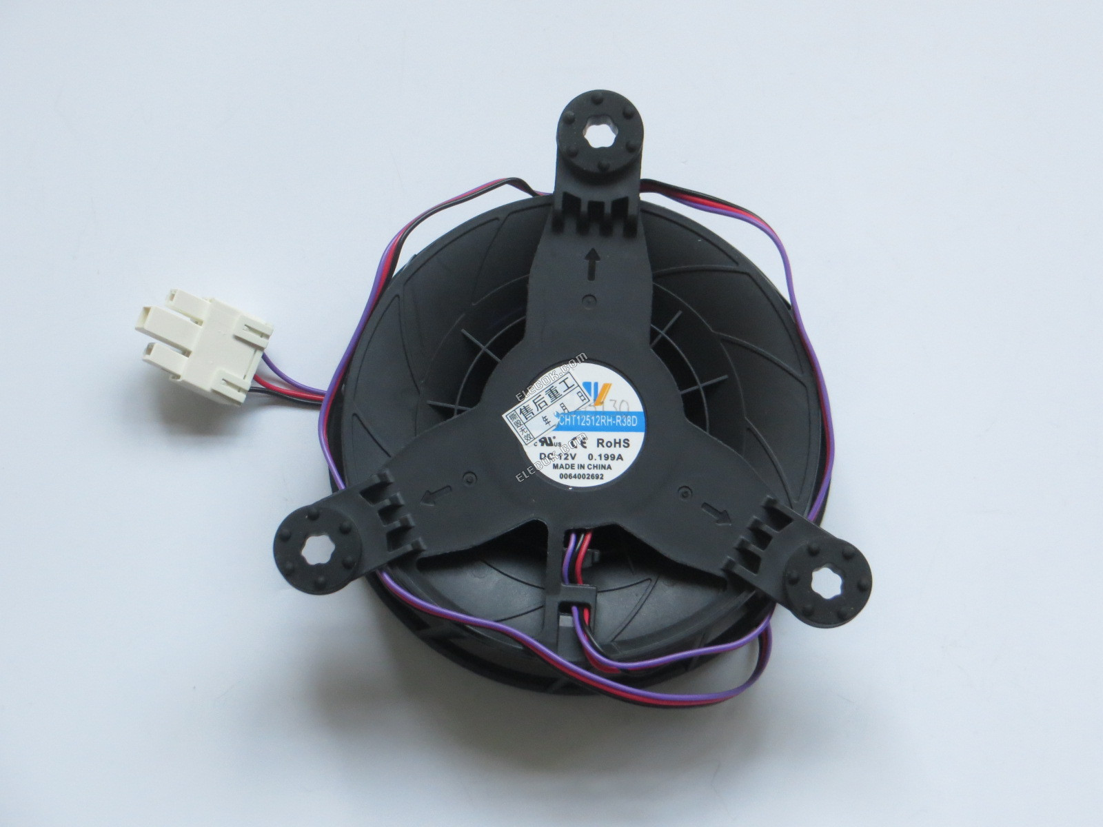 C&amp;C CHT12512RH-R38B 12V 0,199A 3 vezeték Hűtőventilátor, helyettesítő 