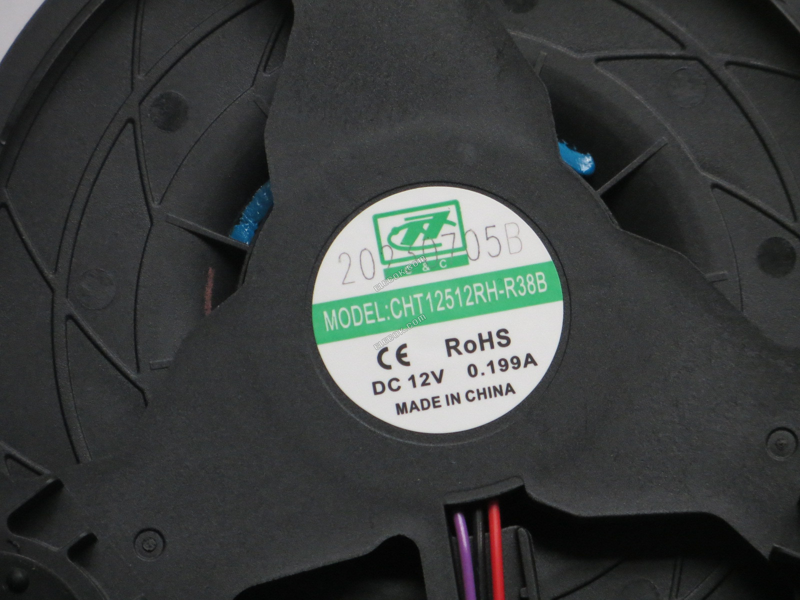 C&amp;C CHT12512RH-R38B 12V 0,199A 3 vezeték Hűtőventilátor, helyettesítő 