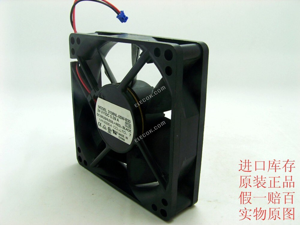 NMB 3108NL-05W-B30 24V 0,09A 2 vodiče chladicí ventilátor 