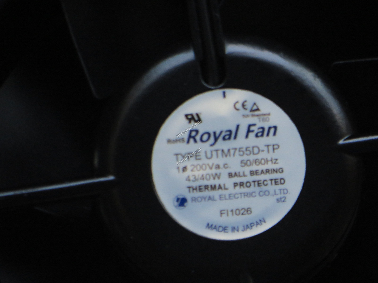 ROYAL UTM755D-TP 200V 43/40W Chladicí Ventilátor 