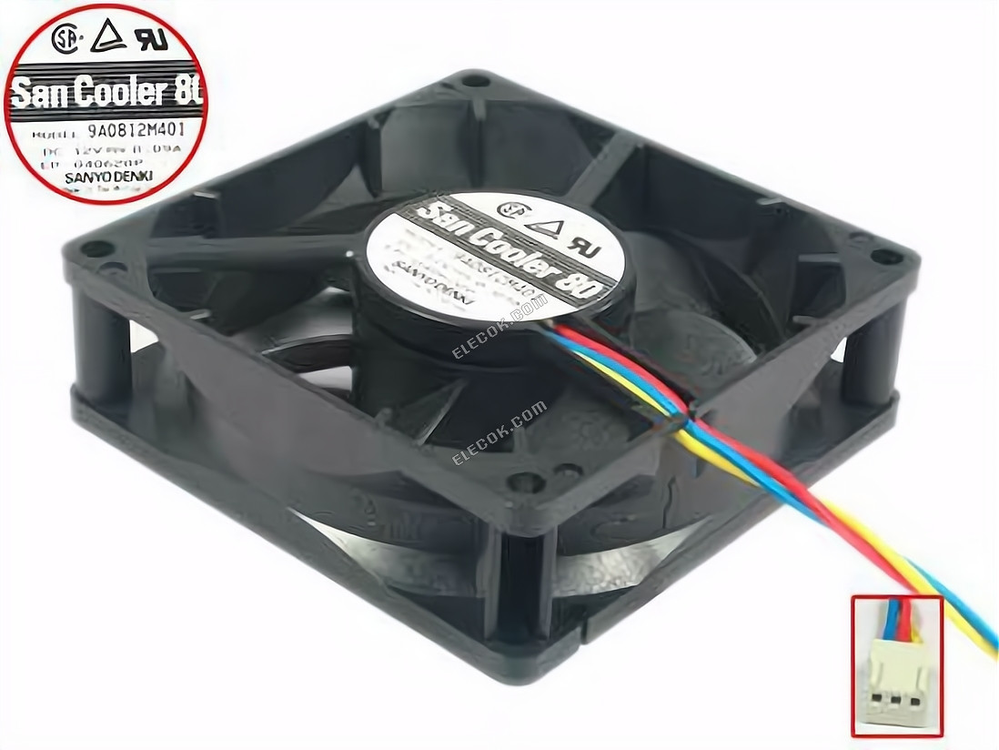 Sanyo 9A0812M401 12V 0,09A Chladicí Ventilátor 