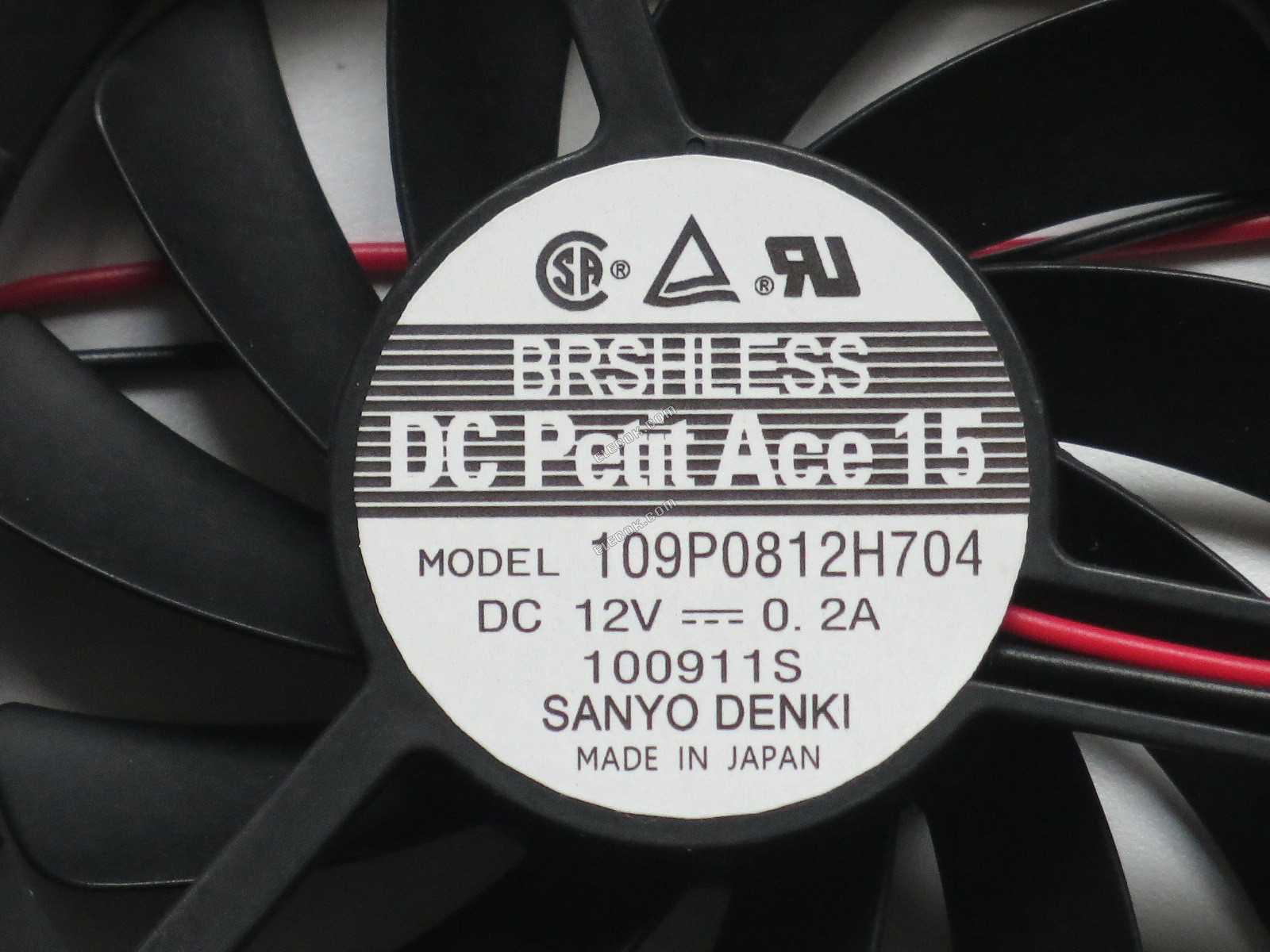 Sanyo Denki 109P0812H704 Server - čtvercový Ventilátor sq80x80x15mm, 2 vodiče 12V 0,2A 