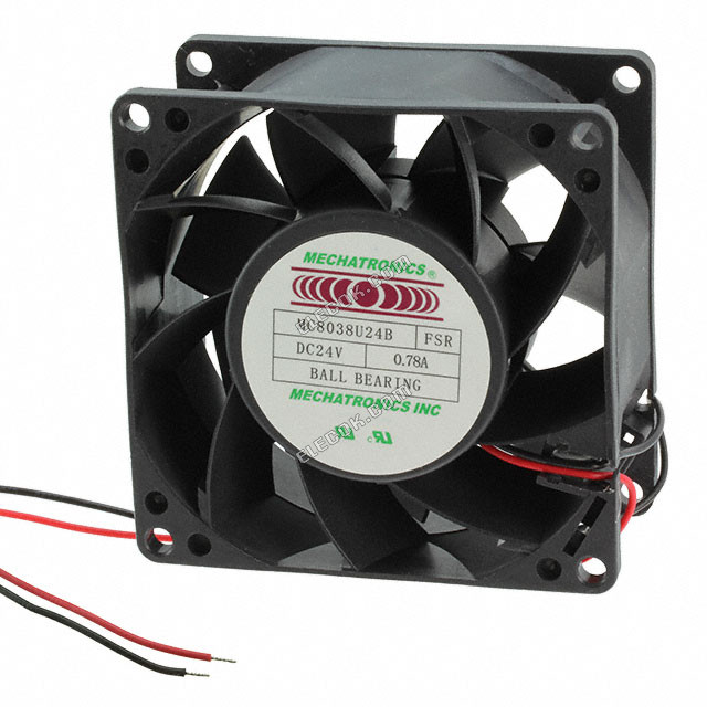 MB8025X24B3-FSR Mechatronics VENTILáTOR 80X25MM BALL 24VDC HUZAL 2 Huzal Kivezetések 