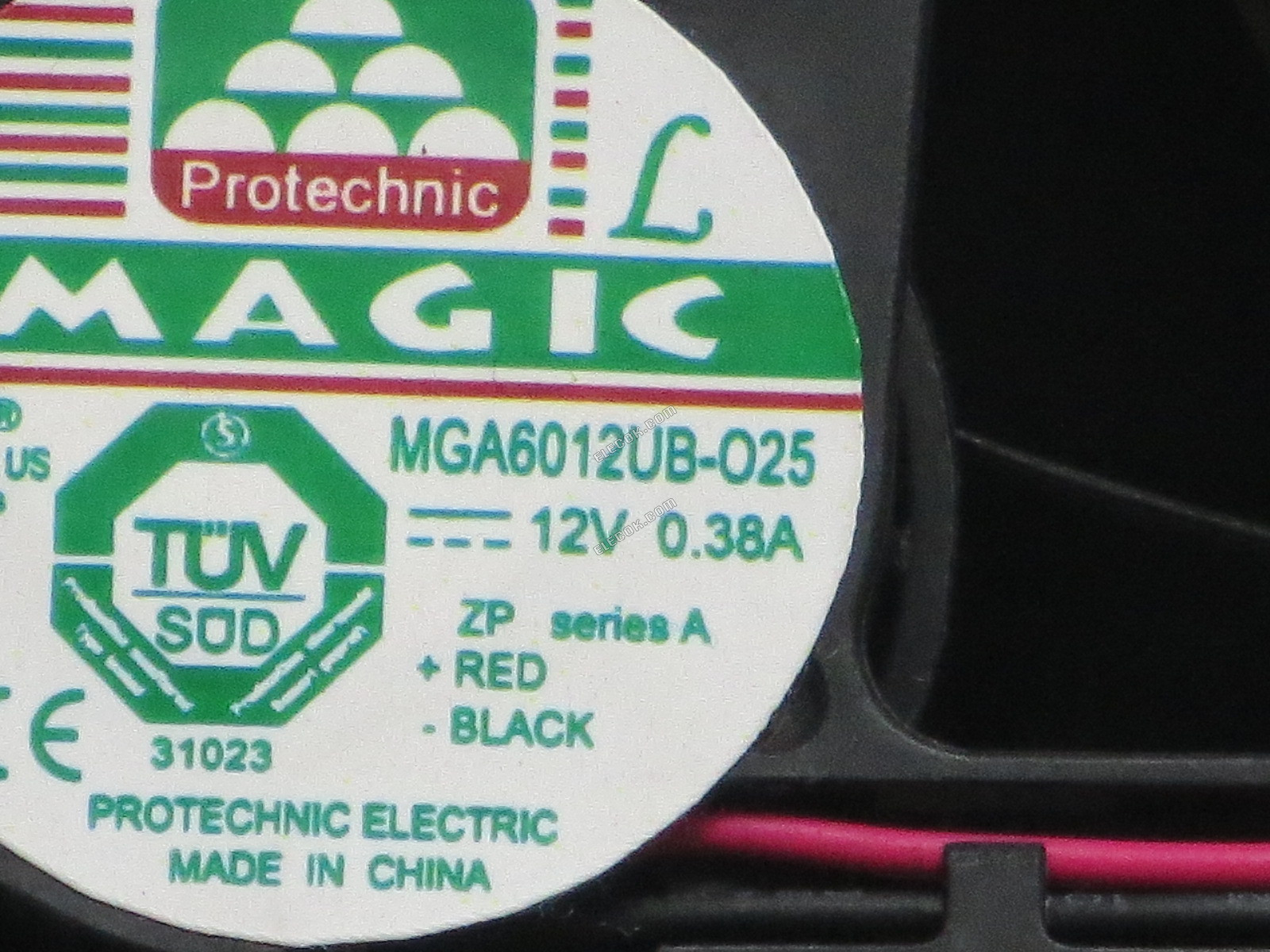 MAGIC MGA6012UB-O25 12V 0,38A 2 vezeték hűtőventilátor 