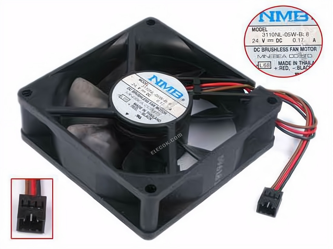 NMB 3110NL-05W-B58 24V 0,17A 2 vodiče chladicí ventilátor 