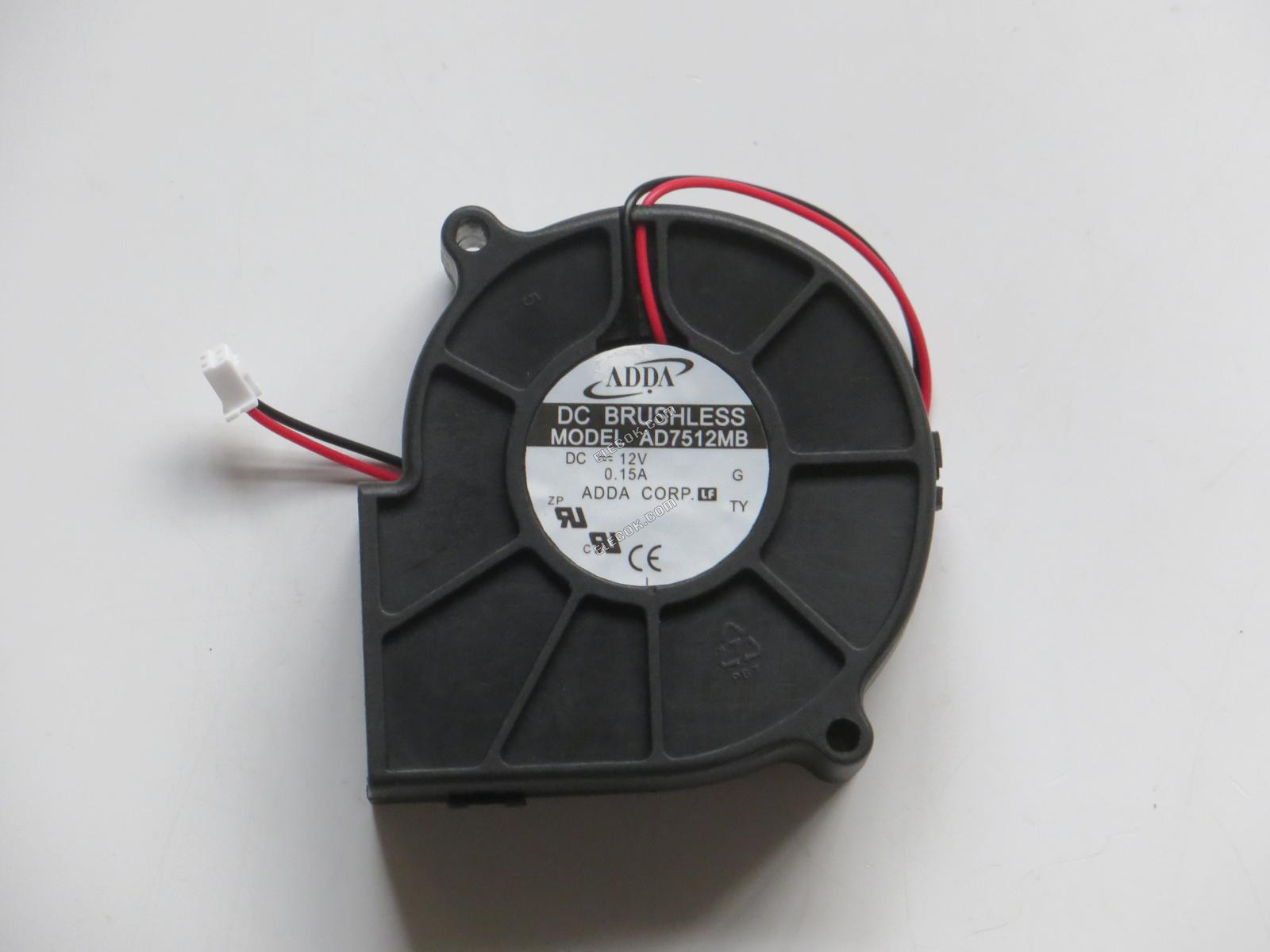 ADDA AD7512MB 12V 0,15A 2 vodiče Chladicí Ventilátor 