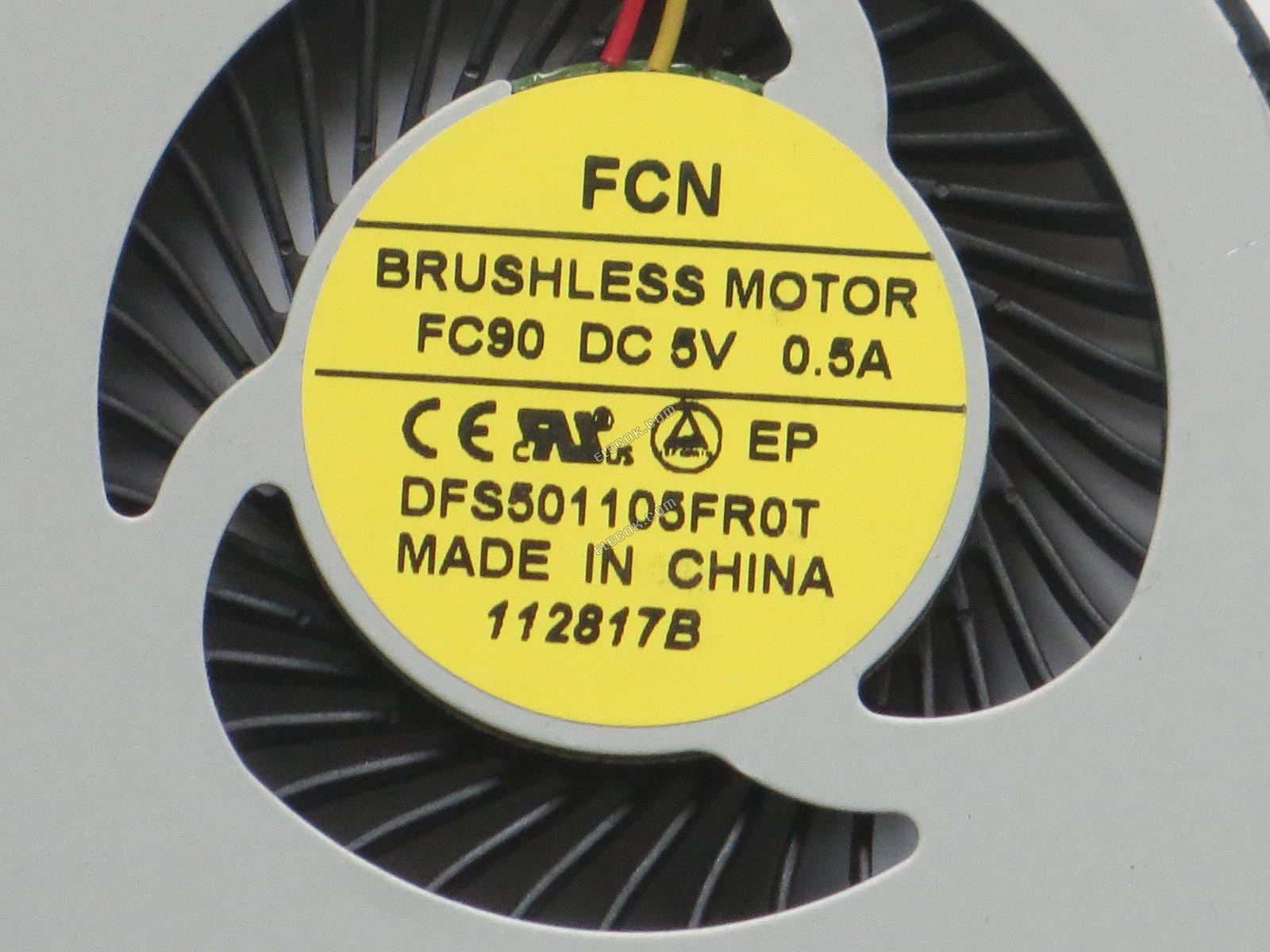pro FCN BRUSHLESS MOTOR FC90 DFS501105FR0T 5V 0,5A 3 vodiče Chladicí Ventilátor 