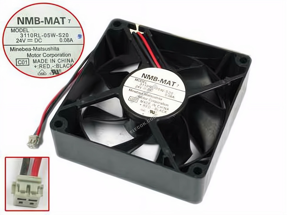 NMB 3110RL-05W-S20 24V 0,08A 2 vodiče chladicí ventilátor 