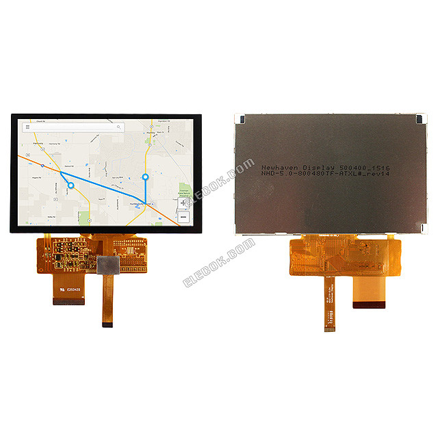 NHD-5.0-800480TF-ATXL#-CTP Newhaven Display TFT Displays & Tartozékok Premium LCD TFT Disp w/ Cap érintő panel 
