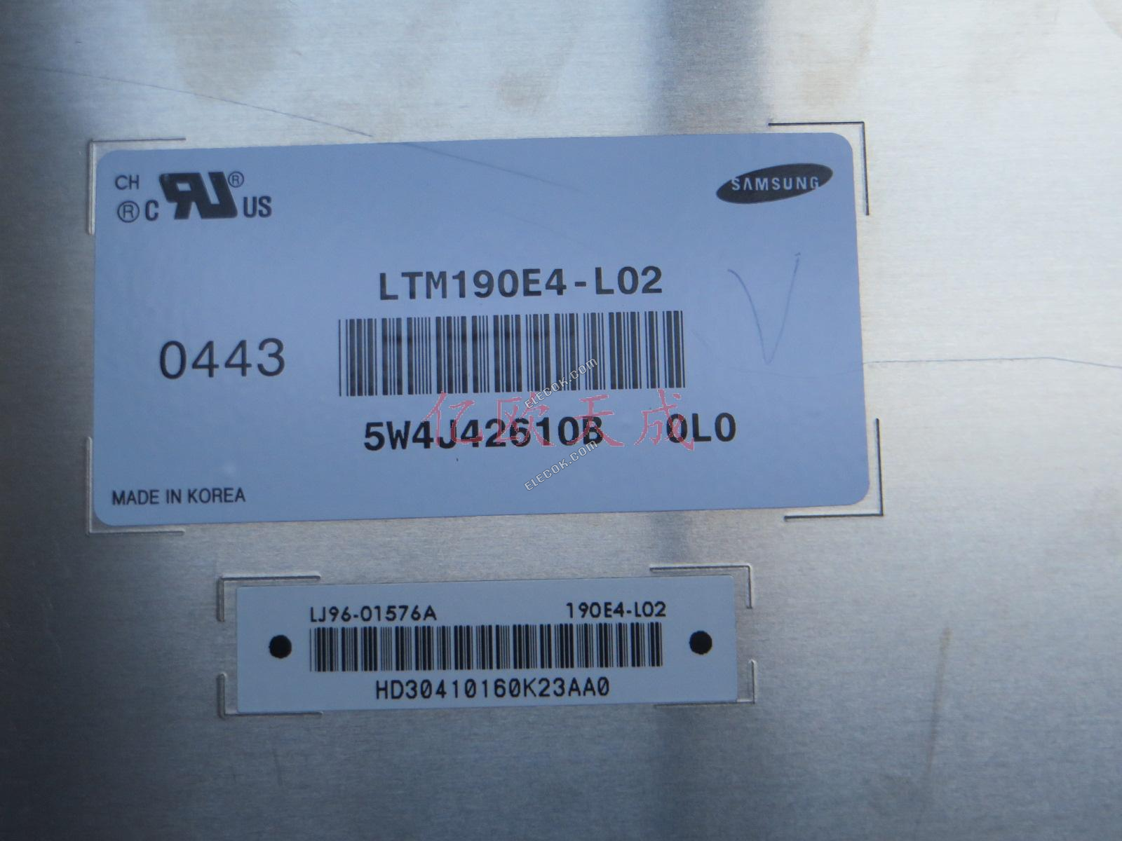 LTM190E4-L02 SAMSUNG 19.0" a-Si TFT-LCD Panel használt, the csatolófelület egyezik a láb csatlakozó 