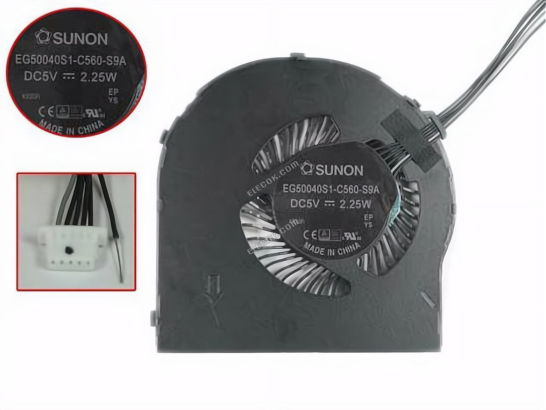 EG50040S1-C560-S9A Lenovo Thinkpad T460 Hűtőventilátor 5V 2,25W Bare, W30x6x5 6-Wire 