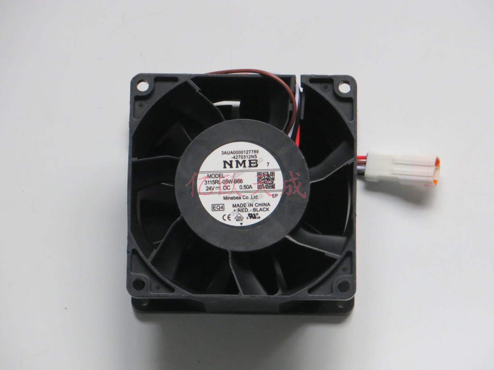 NMB 3115RL-05W-B66 24V 0.50A 4 vodiče chladicí ventilátor s JST konektor, repasovaný 