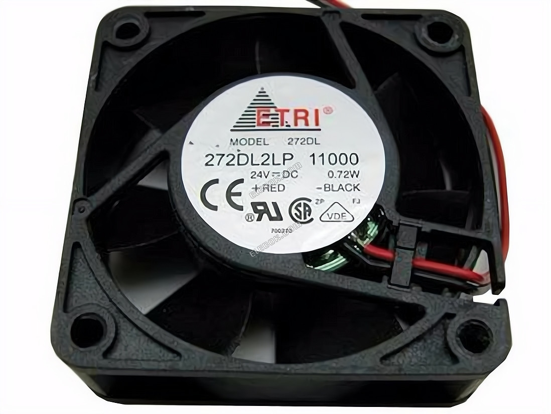 ETRI 272DL2LP 11000 Server - čtvercový Ventilátor čERNá, sq60x60x20, 2 vodiče, 24V 0,72W 