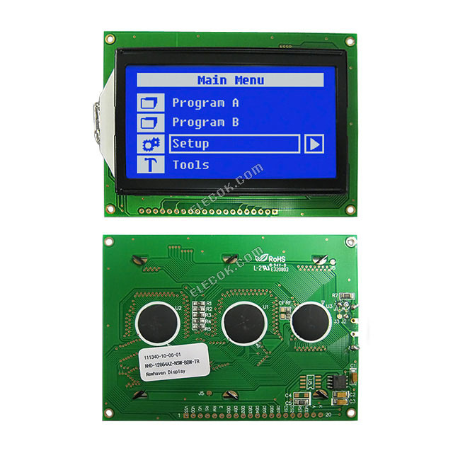 NHD-12864AZ-NSW-BBW-TR Newhaven Display LCD Graphic Displej Modul 128 x 64 STN-BLUE - 93.0 x 70.0 