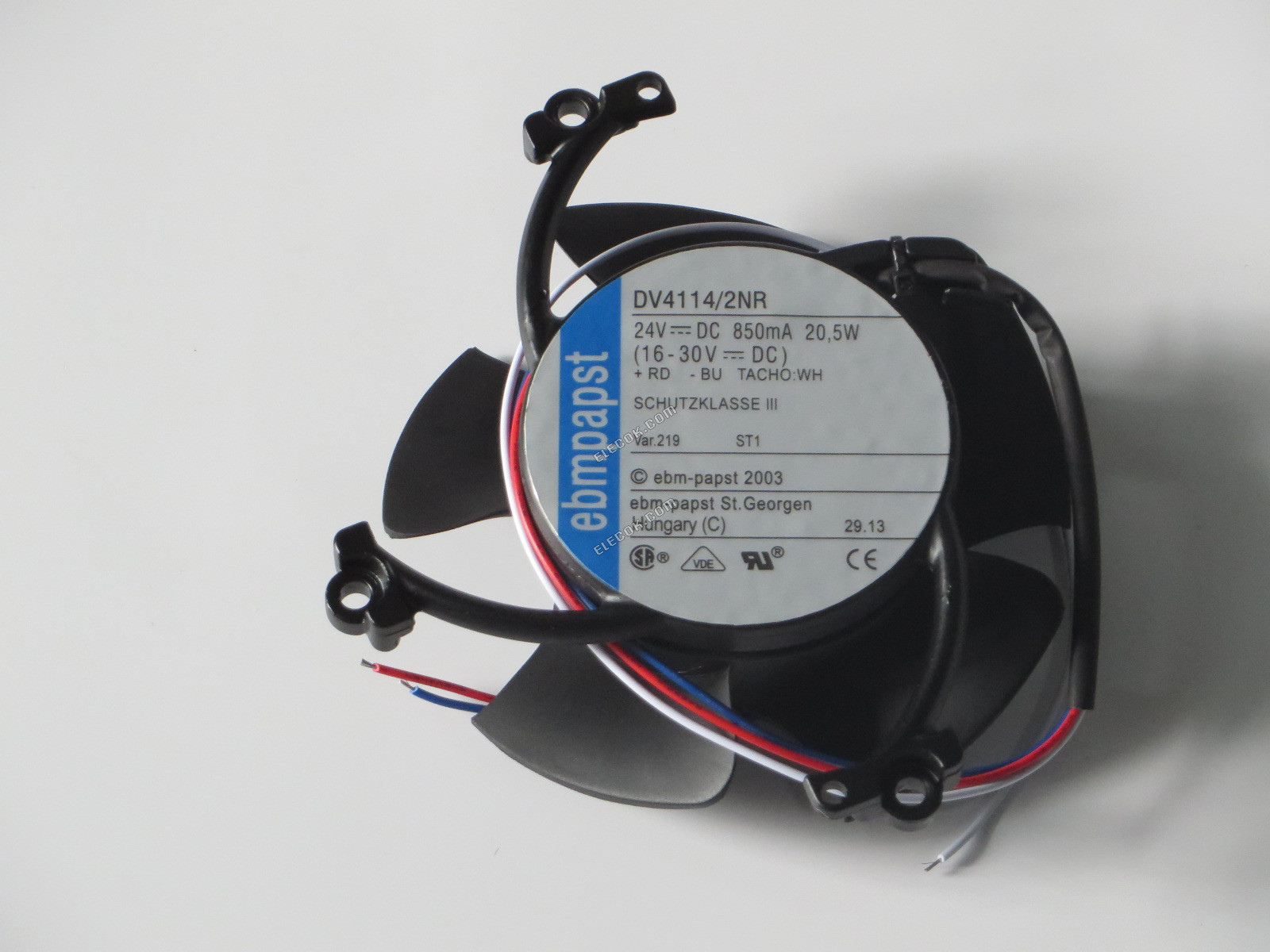 Ebmpapst DV4114/2NR 24V 850mA 20,5W 3 vezeték hűtőventilátor Felújított 