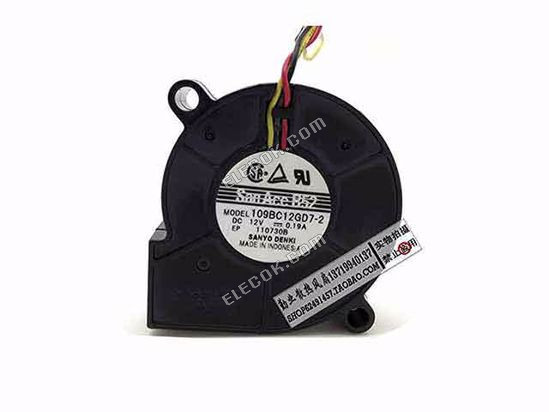 Sanyo 109BC12GD7-2 12V 0,19A 3 vodiče Chladicí Ventilátor 