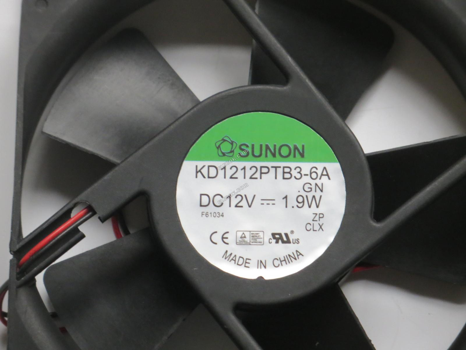 Sunon KD1212PTB3-6A .GN DC 12V 1,9W 2 Vezetékek Hűtőventilátor 