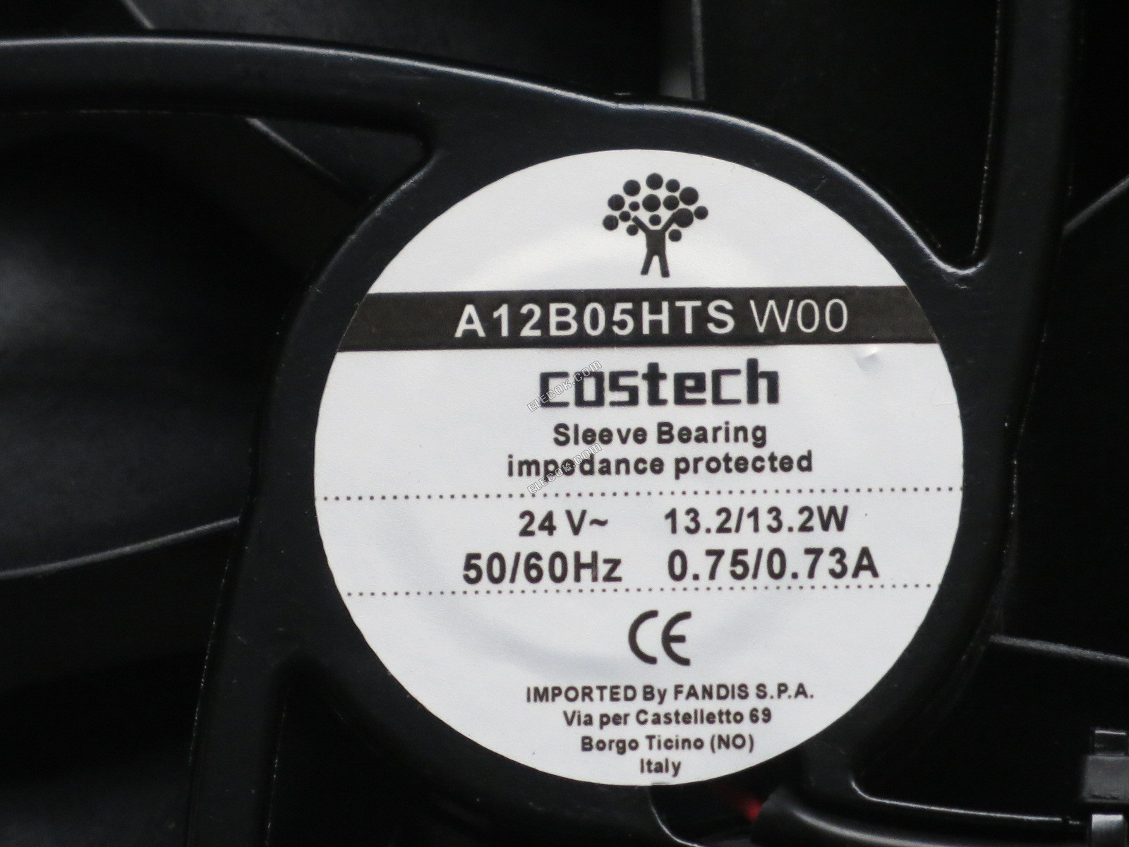 COSTECH A12B05HTS W00 24V DC 50/60HZ 0,75/0,73A 2 vodiče chladicí ventilátor, náhrada 