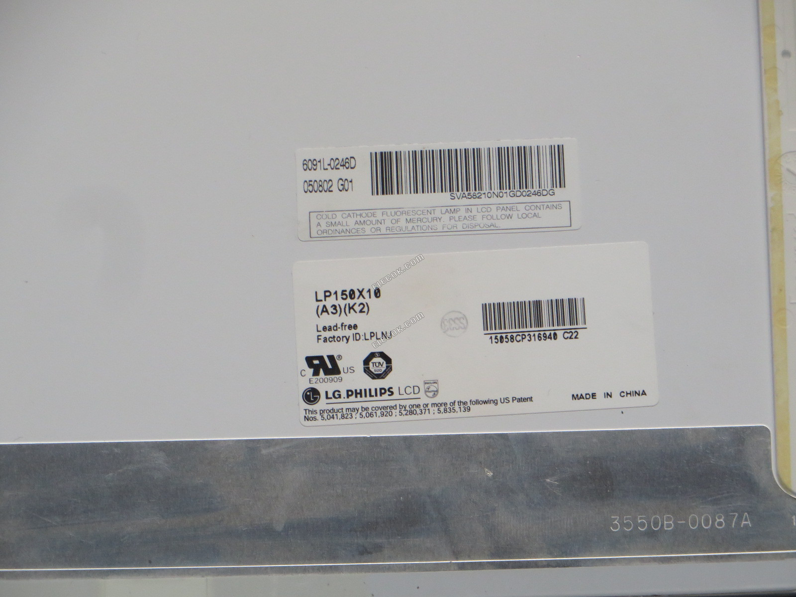 LG LP150X10-A3K2 LCD LP150X10-A3K2, použitý 