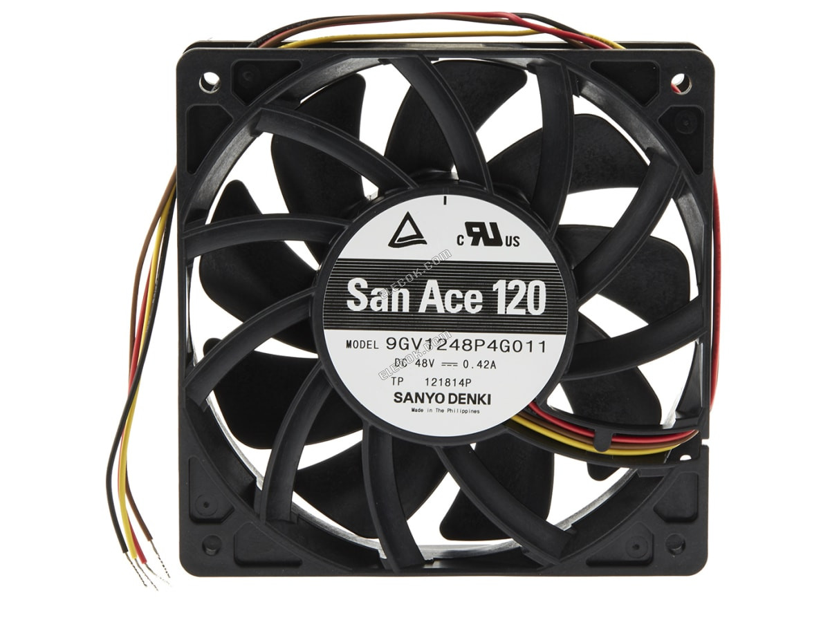 Sanyo 9GV1248P4G011 48V 0,42A 4 vodiče Chladicí Ventilátor, repasovaný 